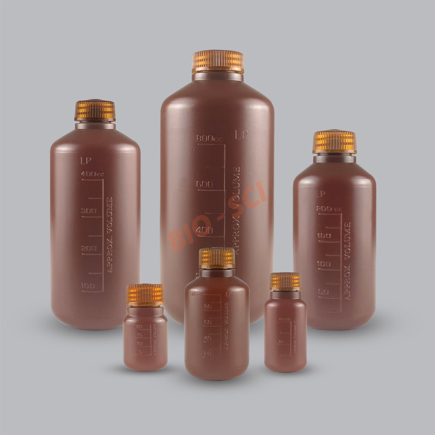 Narrow Mouth Bottle (HDPE, Amber)